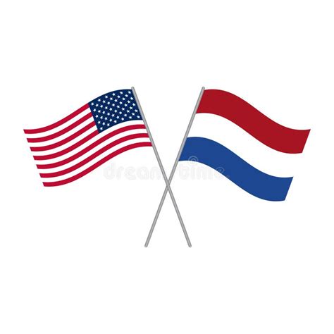 american and netherlands flags isolated on white stock illustration illustration of america