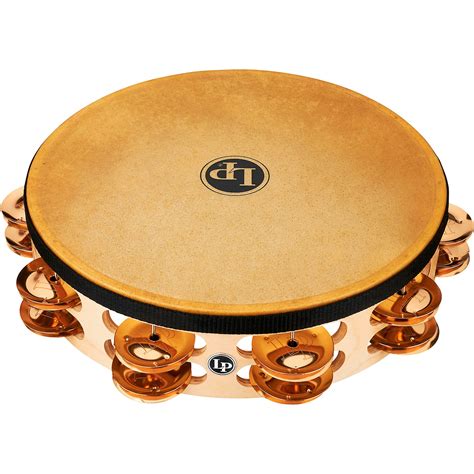 lp pro double row headed tambourine 10 in bronze musician s friend