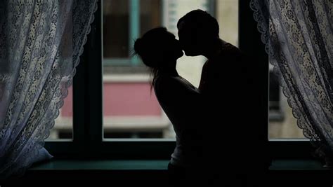 Two Lovers Kissing Passion Love Stock Footage Video
