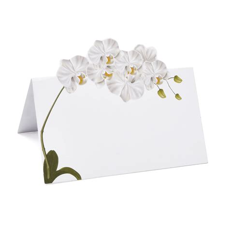 Buy 100 Pack White Orchid Floral Place Cards Flower Wedding Seating