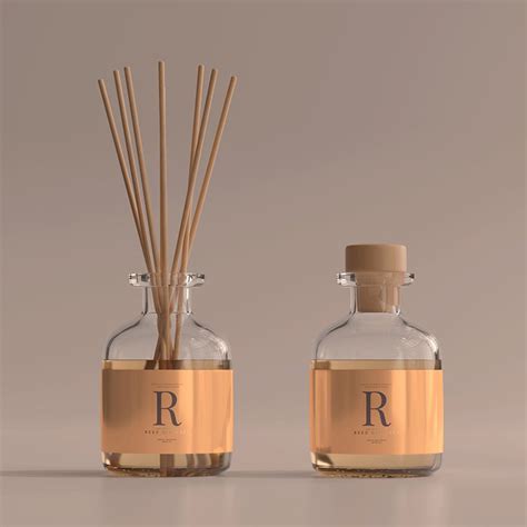 Luxury Empty Custom Perfume Round Reed Aromatherapy Amber Glass