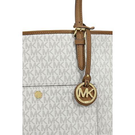 Michael Kors Jet Set Monogram Travel Logo Tote Vanilla Jet Set