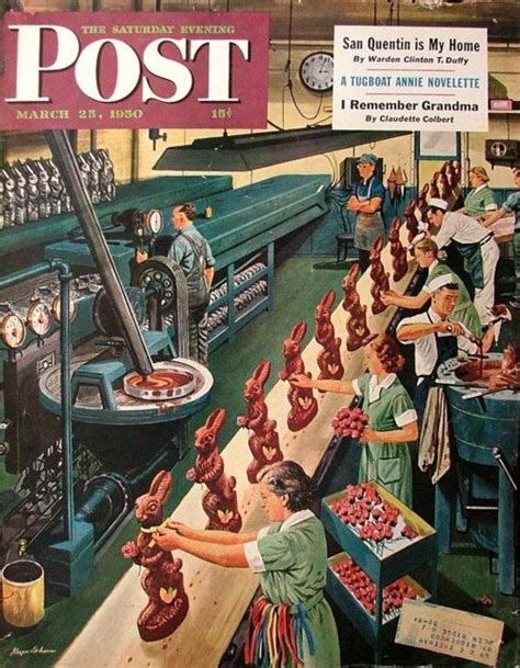 Saturday Evening Post March 25 1950 Chocolate Easter Bunnies Vintage Magazines Vintage