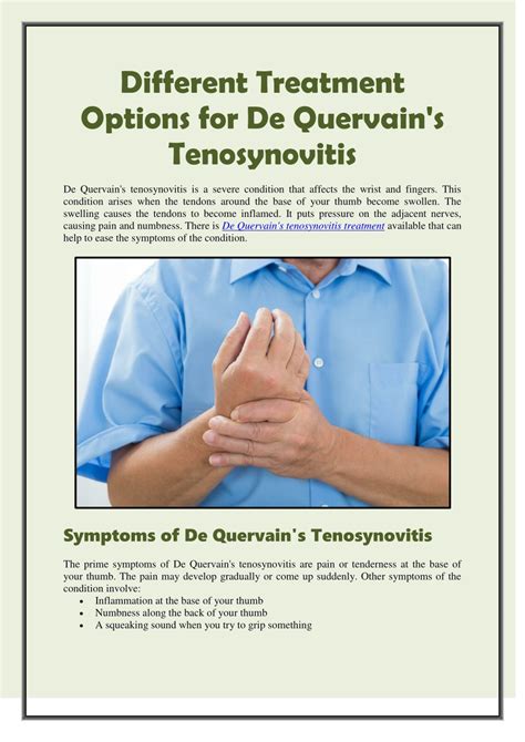 Ppt Different Treatment Options For De Quervain S Tenosynovitis Powerpoint Presentation Id