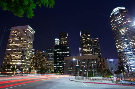 Premium Photo Downtown La Night Los Angeles Sunset Skyline California