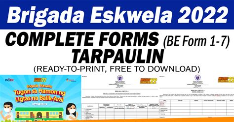 Brigada Eskwela 2022 Complete Forms And Tarpaulin Free To Download