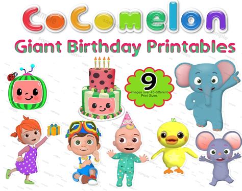Cocomelon Giant Printables Birthday Paper Party And Kids Papercraft