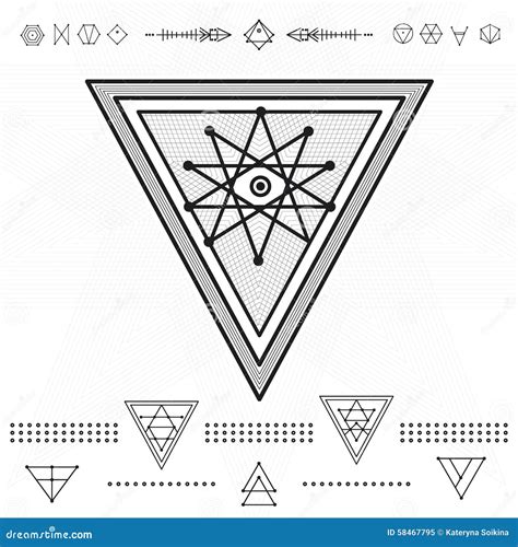 Set Of Geometric Hipster Shapes Stock Vector Illustration Of Aztec