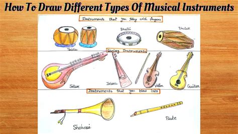 How To Draw Musical Instruments Ll Musical Instruments Drawing Ll Tabla