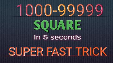 Square Of 4 Digit And 5 Digit Number In 5 Seconds Best Square Trick