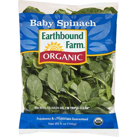 Earthbound Farm® Organic Baby Spinach 5 Oz Bag Produce Wades
