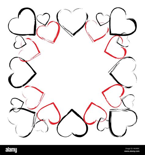 Vector Background Frame With Hearts Stock Vector Image And Art Alamy