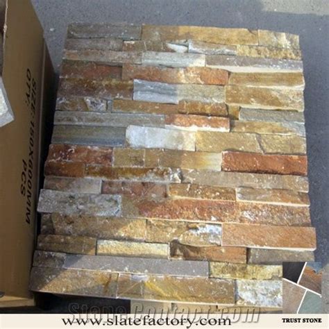 Gold Beige Quartzite Cultured Stone Beige Quartzite Wall Cladding