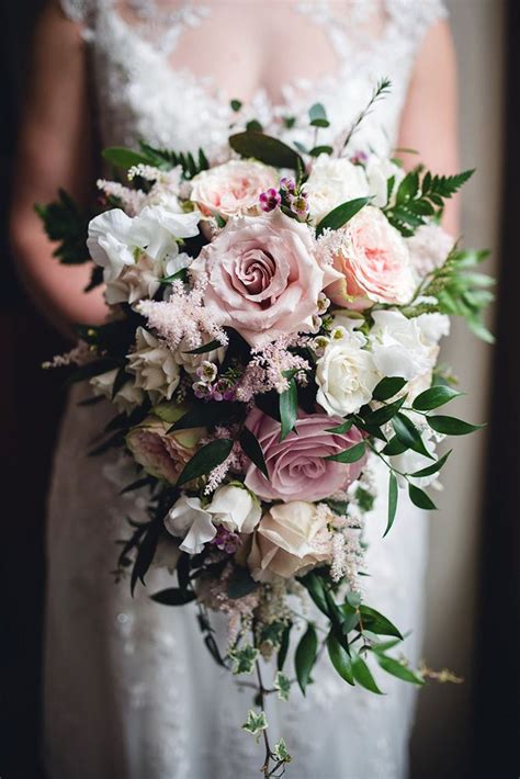 42 Gorgeous Cascading Wedding Bouquets Cascading Wedding Bouquets Pink