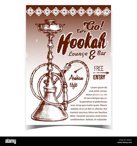Hookah Lounge And Bar Advertising Banner Vector Stock Vector Image