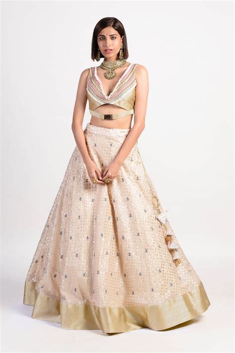 Bridaltrunk Online Indian Multi Designer Fashion Shopping Ivory Lehenga Set