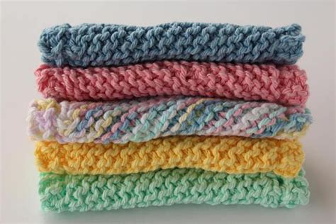 Baby Cotton Washcloths Small Knit Washcloths Set Of 5 Baby Etsy