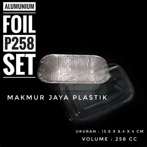 Alumunium Foil Cup Kotak P258 Set Kemasan Makanan Foil Tray P 258 Dan