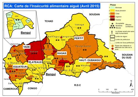 RCA: Carte de l'insécurité alimentaire aiguë (avril 2015) - Central African Republic | ReliefWeb