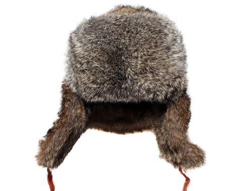 Brown Rabbit Fur Ushanka Russian Military Winter Hat Warm Etsy