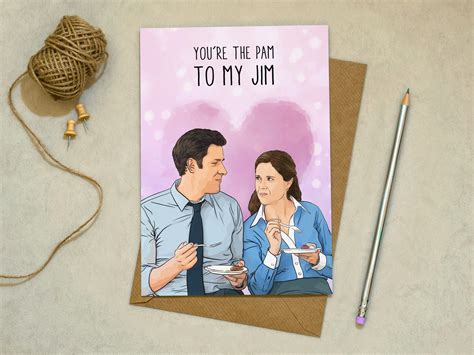 The Office You Re The Jim To My Pam Greetings Card Etsy Uk The Office Valentines Unique