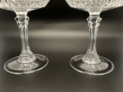 2 Cristal Darques Durand Longchamp Champagne Tall Sherbet Glasses
