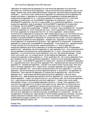 Local trucking jobs, truck driver employment applications online. Editable dot forms for truck drivers Forms and Document ...