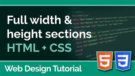 Creating Full Page Sections Using Html And Css Web Design Tutorial