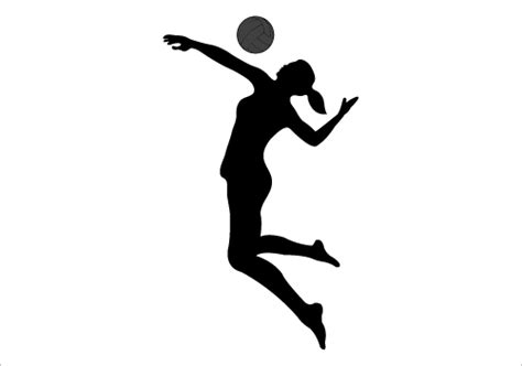 Silhouette Of Volleyball Player Clip Art Library