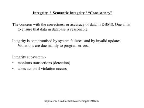 Ppt Integrity Semantic Integrity “consistency” Powerpoint
