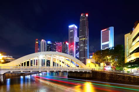 Singapore City At Night Stock Image Image Of Twilight 31431861