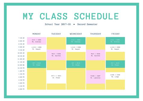 Class Schedule Design
