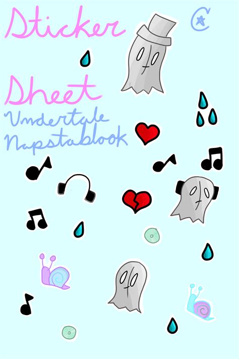 Stickersheet Napstablook By Upon A Constellation On Deviantart