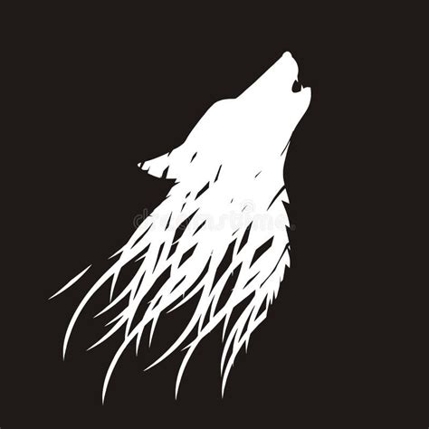 Howling Wolf Head Silhouette Stock Vector Illustration Of Brute