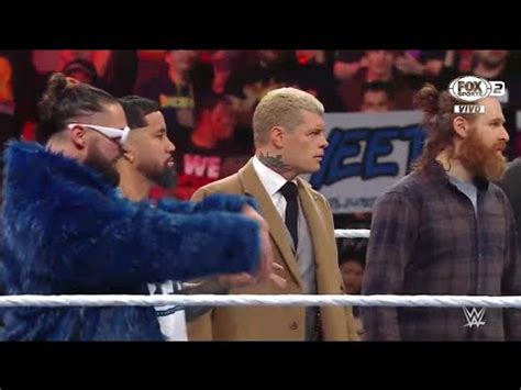 Seth Rollins Cody Rhodes Jey Uso Sami Zayn Confronta Drew Mcintyre