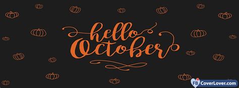 Hello October Pumpkins Seasonal Facebook Cover