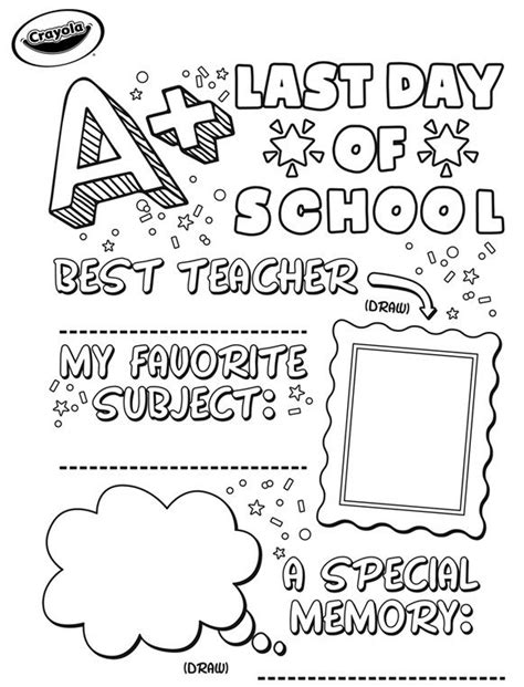 Color Our Printable Last Day Of School Sign Coloring Page For An End Of