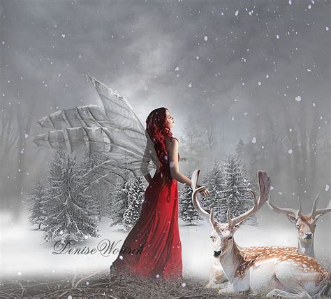 Snow Day By Deniseworisch On Deviantart Fairy Pictures Fairy Art