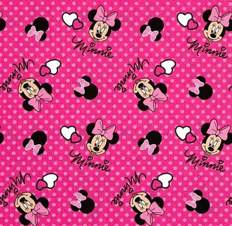 Its All About Minnie Mouse Fabric Tossed Minnie Mouse Heads On Pink