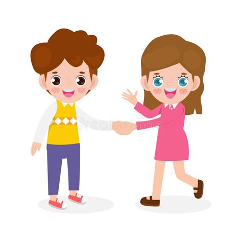 Kids Shaking Hands Stock Illustrations 95 Kids Shaking Hands Stock