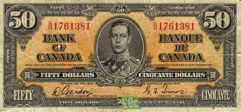 50 Canadian Dollars Series 1937 Exchange Yours For Cash Today