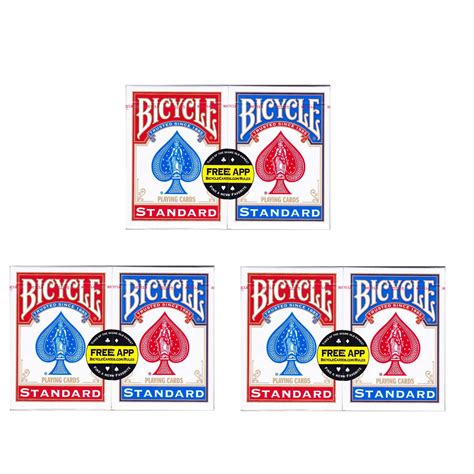 The standard trading card size is 2.5 inches by 3.5 inches (6.4 cm by 8.9 cm), and is what most people are familiar with from major league baseball cards or what is the measurement of a playing card? Bicycle Poker Size Standard Index Playing Cards (6-Pack) [Colors May Vary: Red, Blue or Black ...