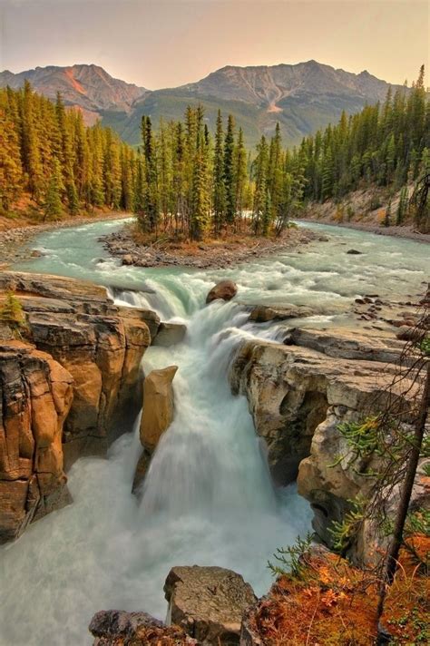 Sunwapta Falls Canada Waterfall National Parks Places To Travel