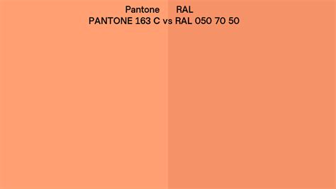 Pantone 163 C Vs Ral Ral 050 70 50 Side By Side Comparison
