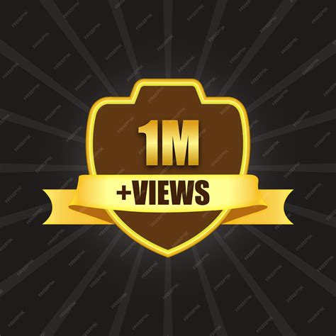 Premium Vector 1 Million Views Celebration Banner Design 1 Million Views Editable Badge