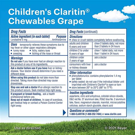 Claritin 24 Hour Allergy Chewables For Kids Non Drowsy Allergy Relief