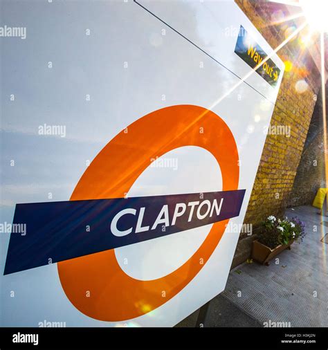 Clapton Station Roundel Sign For London Overground Railway In East