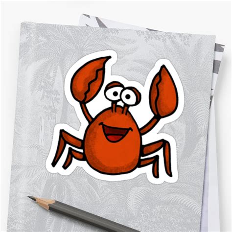 Happy Crab Stickers By Corrie Kuipers Redbubble