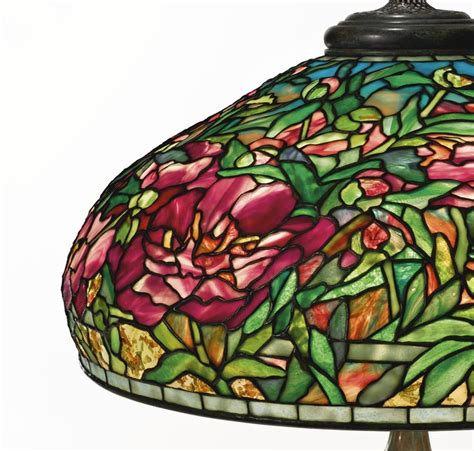 Tiffany Studios An Important Elaborate Peony Table Lamp With A Rare