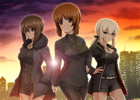 1080p erika itsumi miho nishizumi maho nishizumi girls und panzer anime hd wallpaper